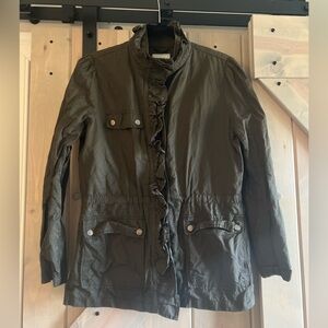Converse Ruffle Placket Rain Jacket